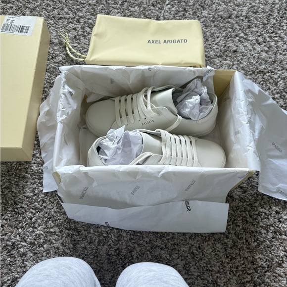 Axel Arigato Cream Leather Sneakers - Picture 3 of 8